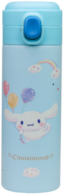 릴팡 시나모롤 캡슐 원터치 이중 스텐 텀블러 보온 보냉 400ml, 화이트/시나모롤, 1개