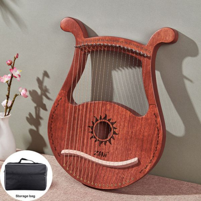 하프 부품 고품질 리라 피아노 19 현 마호가니 악기 예비 스트링 보관 가방 포함, 19 Strings Style 3, 1개