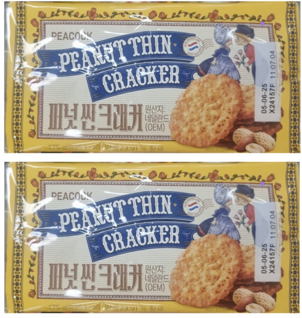 피코크 피넛씬 크래커 175g, 2개