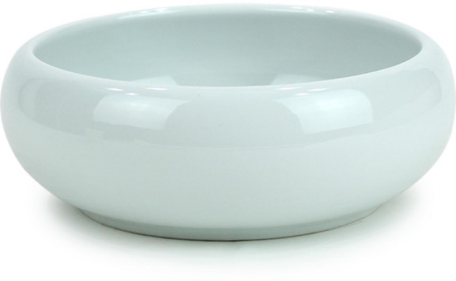 세인화분 1300도 고온 소성 도자기 칼라 수생 화분 - 수반 수경 수련 분 낮은 연꽃화분 연화분 구멍없는 예쁜 이쁜, 1개, 화이트 수생분