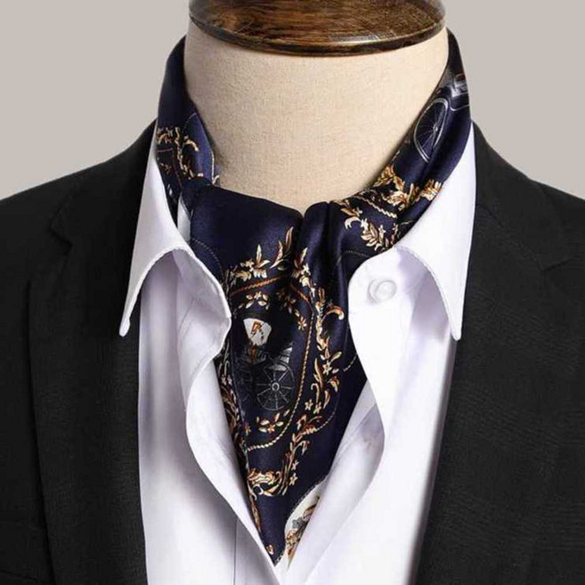 레트로 실크 머플러 정장 남자 비즈니스 목도리 숄 남성용 스카프 남성