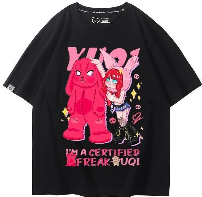 gidle 宋雨琦 周邊 短袖T恤 男女 粉絲應援 同款 顯瘦 打底衫, 1個, 黑色短袖-1S