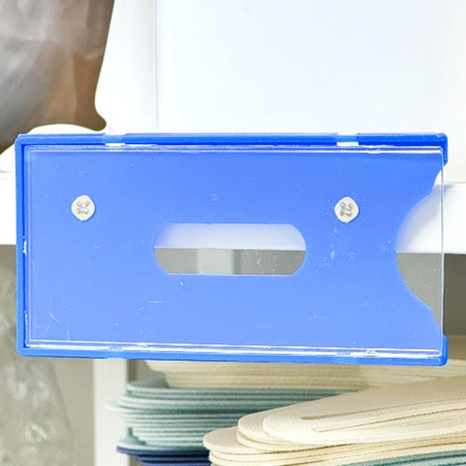 물류창고선반네임택 100x40 회사비품실이름표 앵글 자석꽂이, 블루 10P