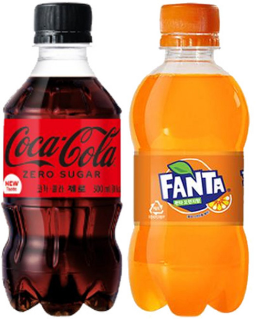 코카콜라 제로 환타 오렌지 300ml 2종 각 12입 총 24입 대량 소량, 1세트