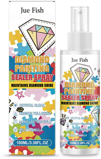 DiamondPainting Sealing Spray 100ml 다이아몬드 페인팅용 먼지 및 변색 방지 투명 수공예품 밀봉 보호재, 2개