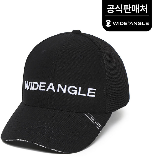 와이드앵글 공식 남성 CO 스트레치 투어핏 6쪽캡 WMP23C05Z1 (정상가:65 000), Black, 1개