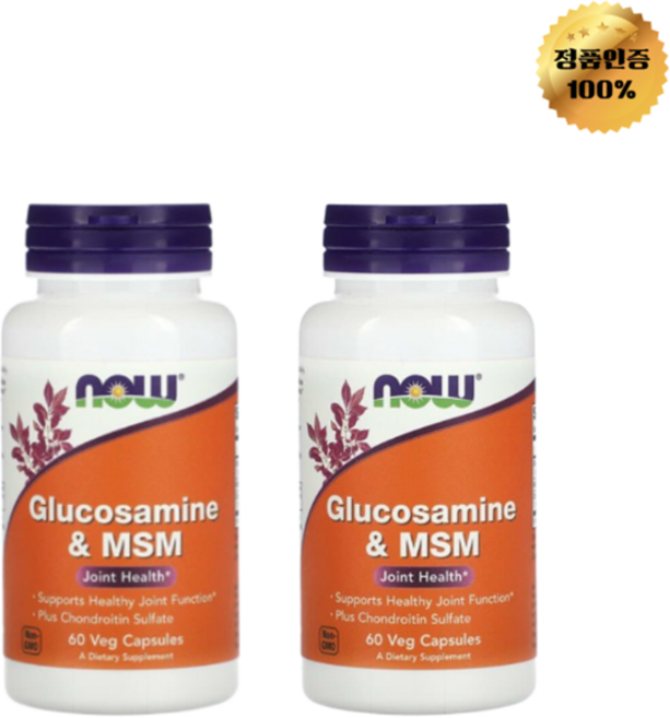 1+1 나우 푸드 글루코사민 MSM 베지캡슐 60정, 2개