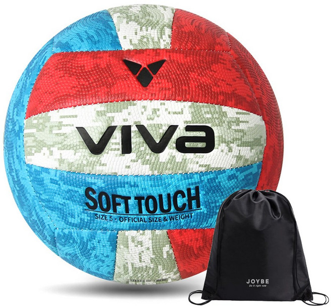비바스포츠 소프트터치 배구공 레드 + 블루 SC3000, 1개, SC3000 + JOYBE 공가방