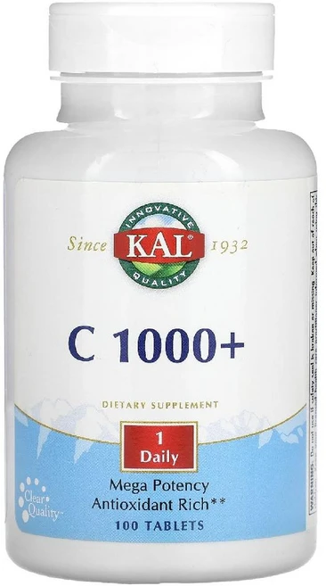 칼 C 1000 플러스 비타민C 아스코르브산 1000mg 타블렛 100정, 1개 - 쿠팡