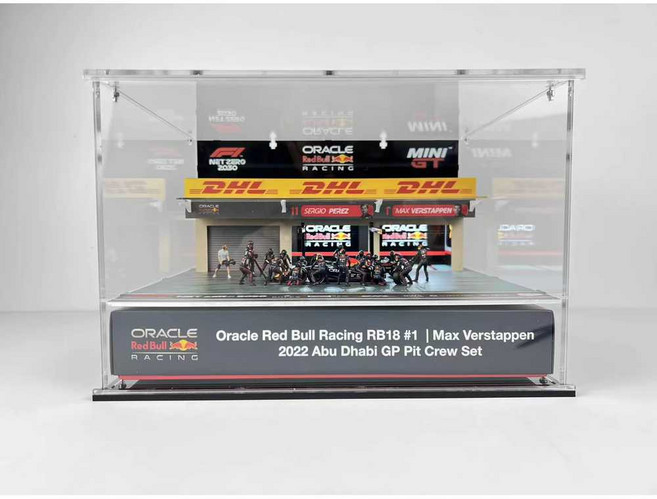 1/64 minigt F1 서킷 디오라마 피규어 미니 그랑프리, 1개, F1레드불 피트박스/아크릴(차/피규어 미포함)