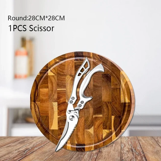 WXCOO 11인치 원형 나무 도마 야채 과일 절단용 서빙 아카시아 주방용, 01 350X250X25mm, 06 2PCSNEW2