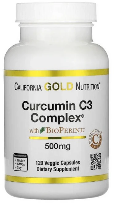 캘리포니아 골드 뉴트리션 커큐민 C3 컴플렉스 500mg 120정 BioPerine 함유 강황 베지캡슐, 100회분, 1개 - 쿠팡