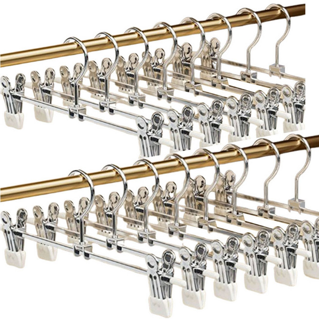 바지걸이 집게 20p 논슬립 코팅 집게형 바지 옷걸이, 20개, 화이트