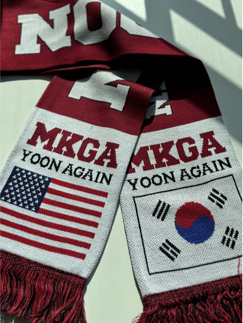 [다시대한민국] MKGA 윤어게인 니트머플러 슬로건 - 국내생산