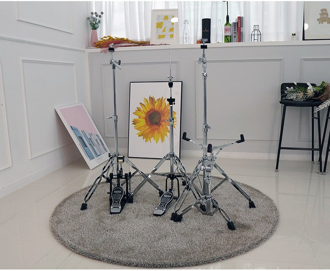 디엠 드럼 DM 하드웨어세트(드럼페달 심벌스탠드2PCS 하이햇스탠드 스네어스탠드) 드럼세트, 1개
