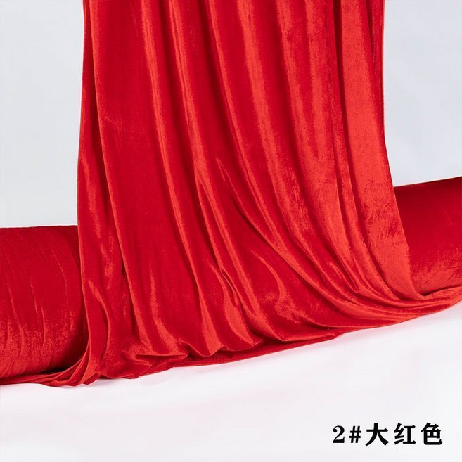 婚慶 多色選擇 背景布幕布, 大紅加厚金絲絨布料【廠家直銷整卷更優惠】,1.6米寬66米長【多拍連起來整條發】