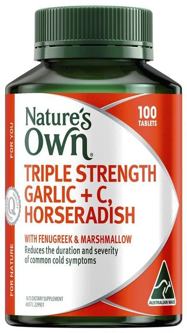 네이쳐스온 갈릭 비타민 C 양고추냉이 트리플 스트렝스 포 이뮤니티 100정, 1개 - 쿠팡