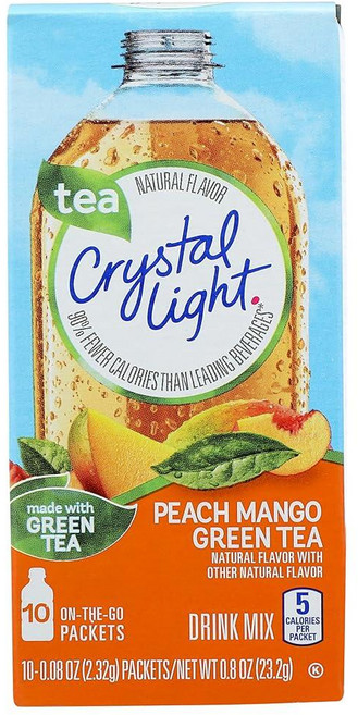 Crystal Light 크리스탈라이트 온더고 피치망고 그린티 파우더 10포 138666, 0.8 Ounce (1팩), 1