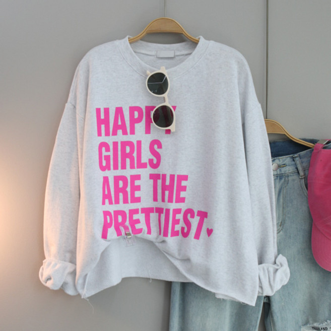 달콩 여성 빅사이즈 봄신상 루즈핏 프리티레터링오버핏맨투맨