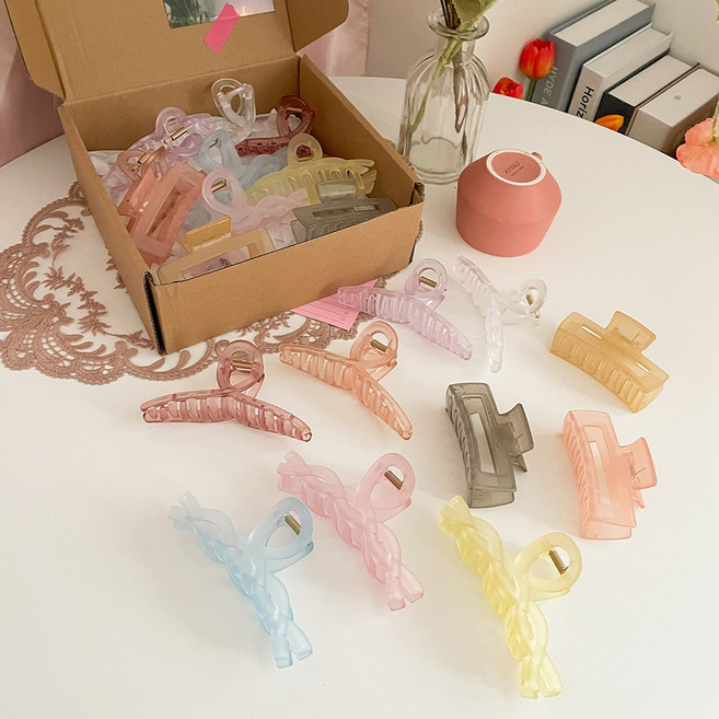 헤어 집게핀 한판 세트 컬렉션 (크라프트 박스 포장)