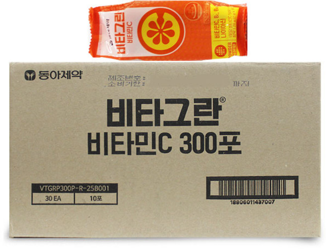동아제약 비타그란 비타민C 분말 300포 레몬맛 벌크형, 2g, 300개