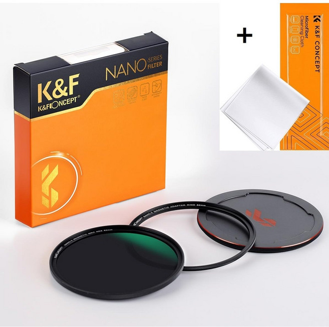 K&F Concept 72mm NANO-X ND64 마그네틱 필터 (렌즈크리너융) 8K AGC Glass Magnetic ND64 (1.8) Filter + Cloth, 72mm 마그네틱 ND64 필터