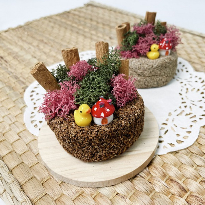 [몽파] 모스 계피 원목 코스터 만들기 (1인용 4인용 택1), 1인용, 1개