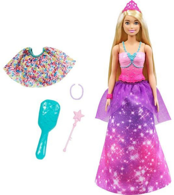 바비 드림토피아 2in1 공주-인어 패션 변신 인형 금발 블론드, Rainbow Princess and Mermaid, Multicolor