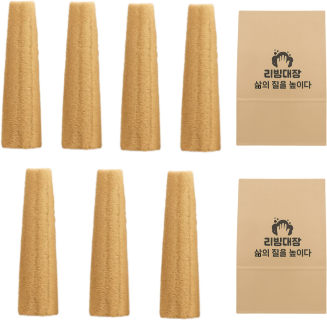 리빙대장 7개 세트 잘라쓰는 천연 수세미 34CM 주방 설거지, 1세트, 7개입