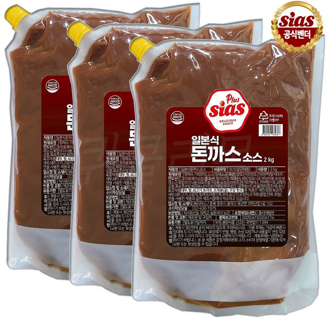 시아스 일본식 돈까스소스, 2kg, 3개