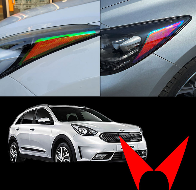 니로(1세대) 헤드라이트 리플렉터 스티커필름 차량한대분, 카멜레온퍼플니로(1세대), 1세트