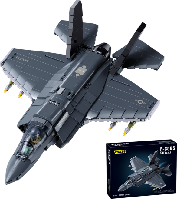 Wakku 밀리터리 레고호환블럭 F35 전투기 소장급 비행기 장난감, 1개