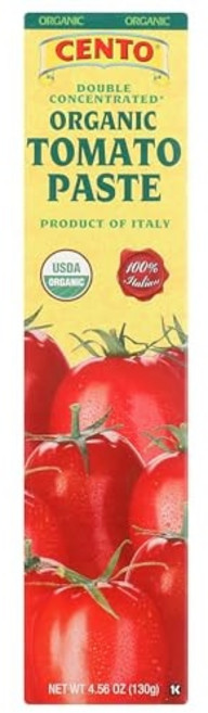 튜브형 센토 오가닉 더블 농축 토마토 페이스트 Cento Foods Organic Double Concentrated Tomato Paste 4.56 OZ, 129.27g, 1개