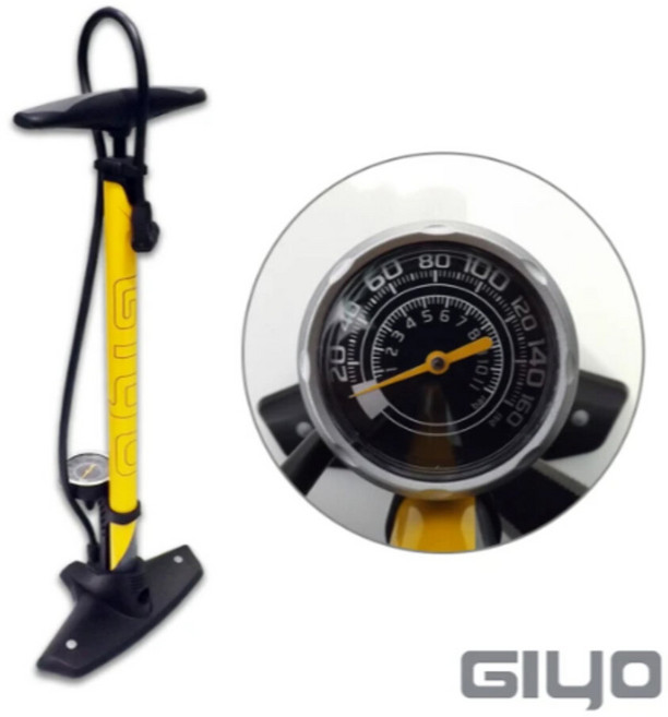 GIYO 直立式打氣筒 GF5525 160PSI 聰明嘴 美法兩用, 1個, NA