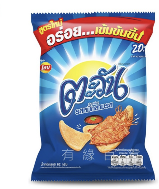 Tawan 醬燒魷魚風味餅乾, 67g, 3個