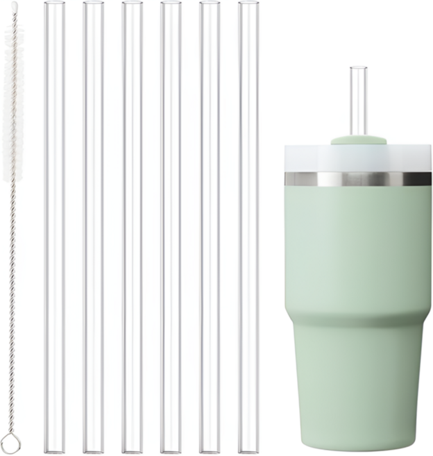 빨대 스탠리 스타벅스 호환 트라이탄 PP 빨대 세척솔 세트 텀블러 재사용, 1세트, 23cm 투명 트라이탄 세트