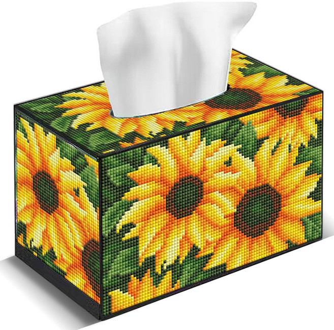 호우맘 보석십자수 휴지케이스 취미 각티슈케이스 집들이선물, 1개, HM-02해바라기