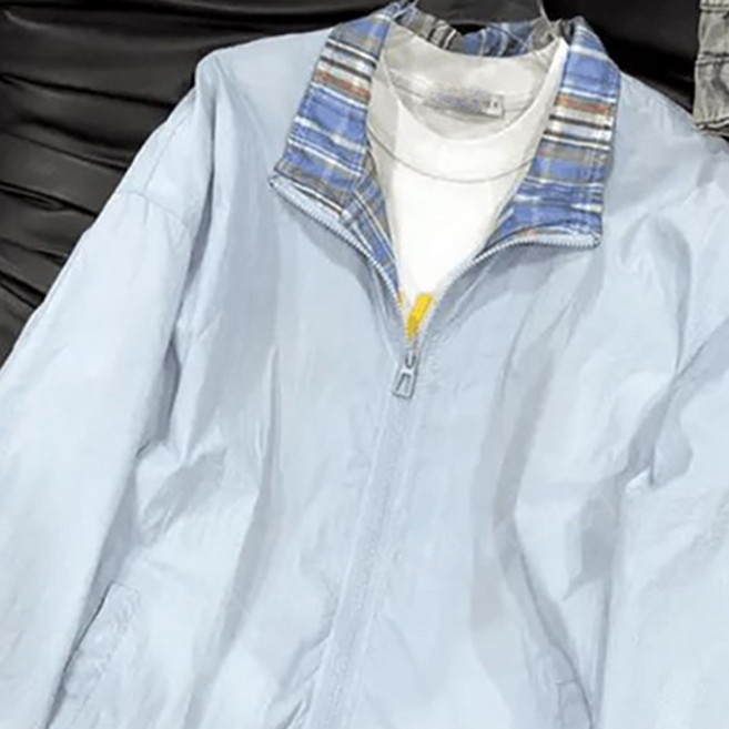 AOKADA 남녀공용 여름 자외선 차단 스탠드 칼라 클링 자켓 캐주얼 통기성 경량 점퍼, 블루