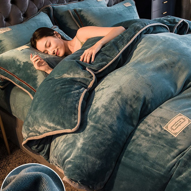 ASURE 양면 보온 북극 솜털 이불 커버, 검푸른 빛깔