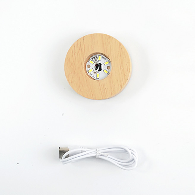 하바리움 원목 무드등 LED 코스터 원목 받침대, 유선_중