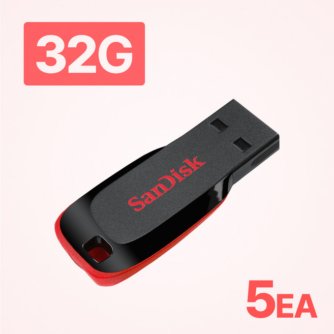 샌디스크 USB 크루저 블레이드 SDCZ50-032G 5p, 32GB, 5개
