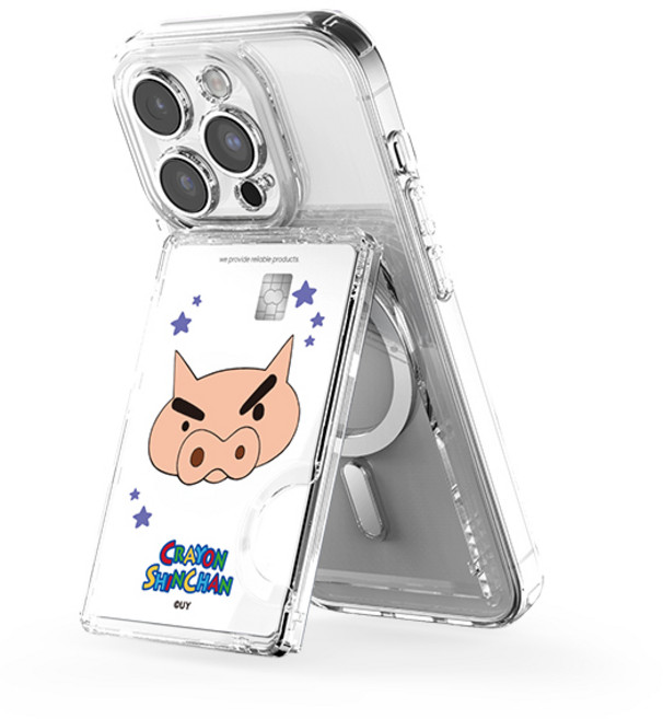 짱구 마그네틱 멀티 스탠드 카드지갑 (맥세이프 호환), 1개, 캐릭터 6종_부리부리몬