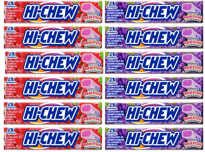 모리나가 하이츄 (딸기6개 포도6개), 6개, 57g