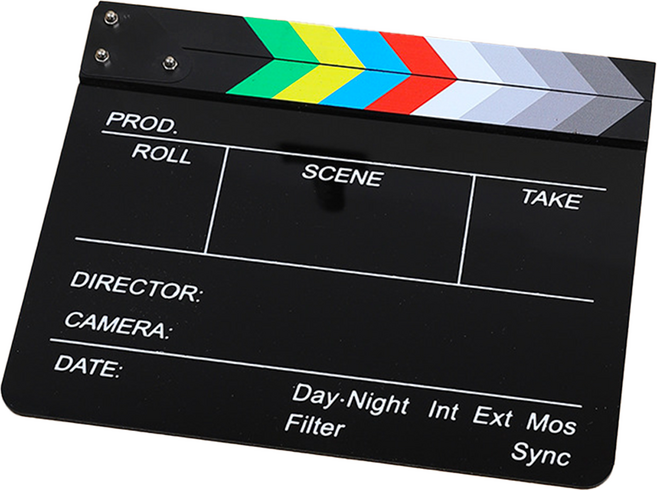 시그니프 무비 슬레이트 클래퍼보드 대형 아크릴 30x24cm 영화 소품, 1개, 블랙 영문