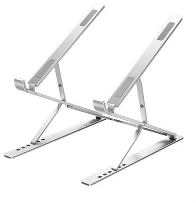 크리에이트 알루미늄 각도조절 접이식 노트북 받침대 T3, 실버, 1개