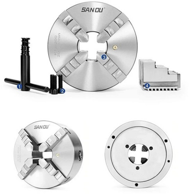 수동 선반 160 200 250 K11 80 100 3 턱 100mm Sanou 4 셀프 센터링 척 소형 L용 인치 스크롤 척, 05 K11-125