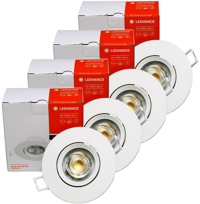 오스람 레드밴스 LED 다운라이트 3인치 MR16 5W * 4개, 전구색