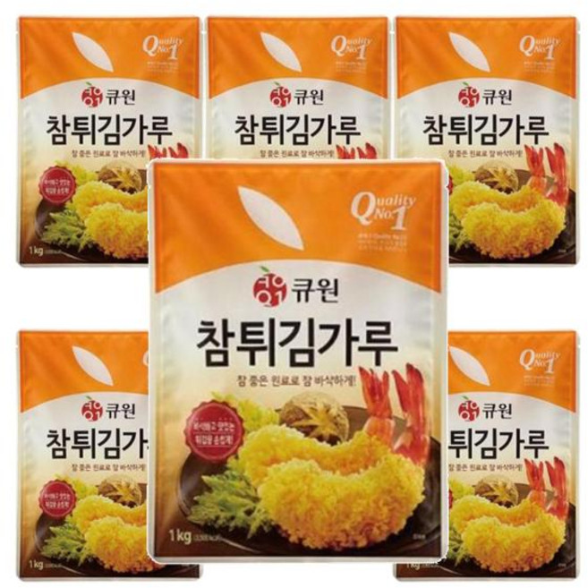정원 큐원 참 튀김가루 1kg 6개