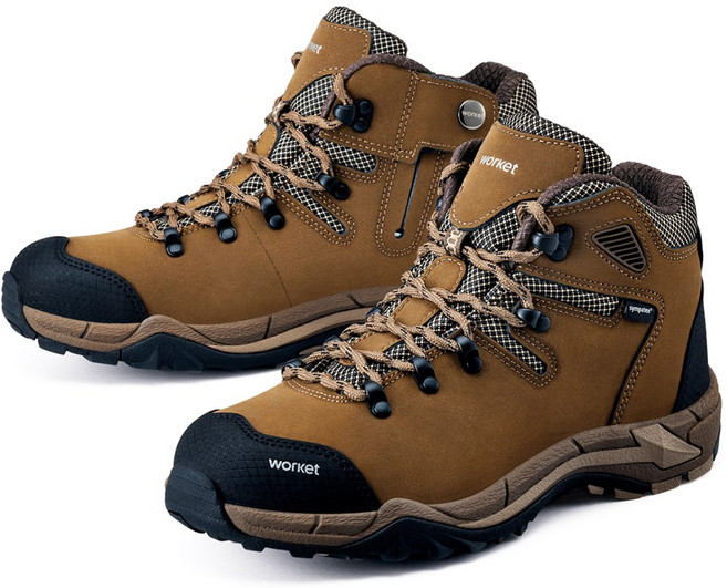 워킷 안전화 브라운 방수 YKK 지퍼 6인치 KCS인증 심파텍스 경량 통풍 작업화 기능성 가벼운 초경량 발편한