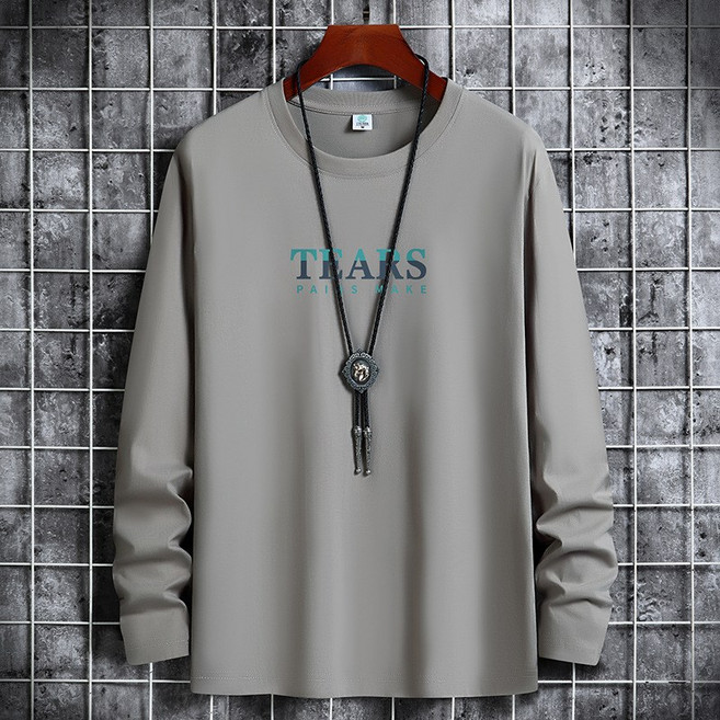 ANYOU 남성 맨투맨 스트레이트핏 단단한 소재 상의 봄 가을 데일리 티셔츠 베스트셀러